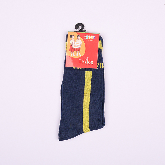 STUDY SOCKS N BLUE -YELLOW LINE